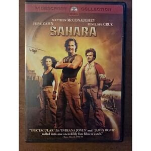 Sahara DVD, 2005, Widescreen,‎ McConaughey, Zahn, Cruz, Excellent Condition